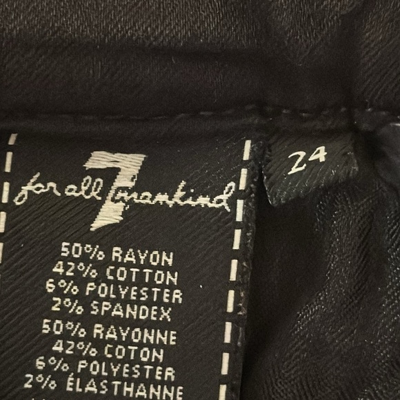 7 for all man kind jeans  Kimmie crop jeans Black Jeans size 24 - Picture 7 of 9